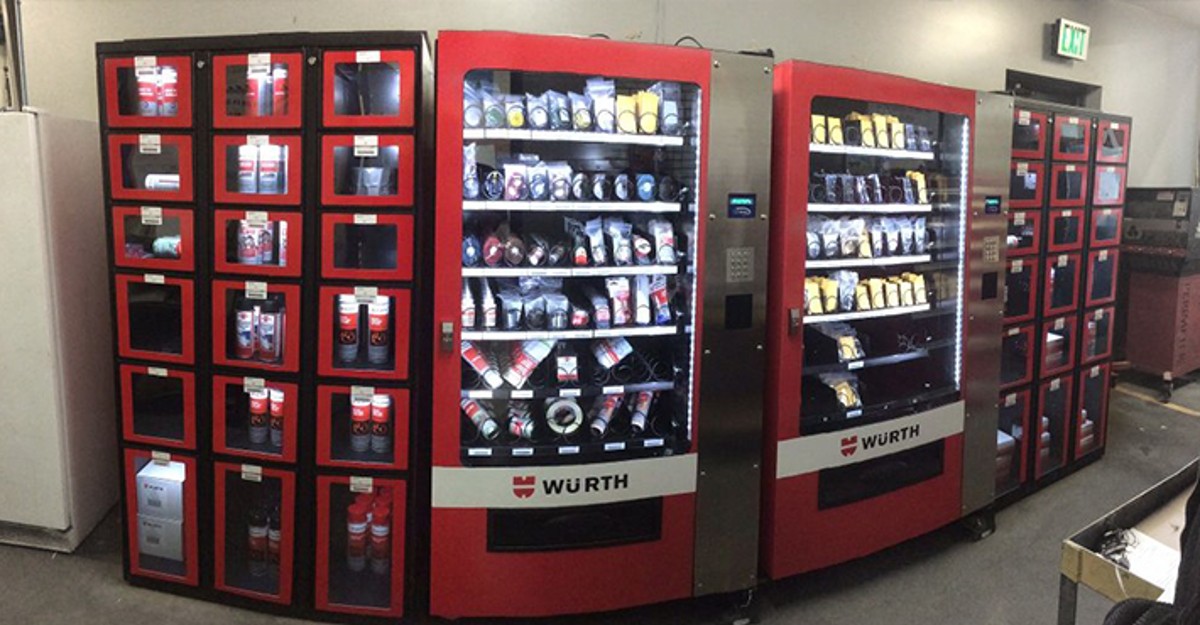 Four Red Vending Machines Four Red Vending Machines